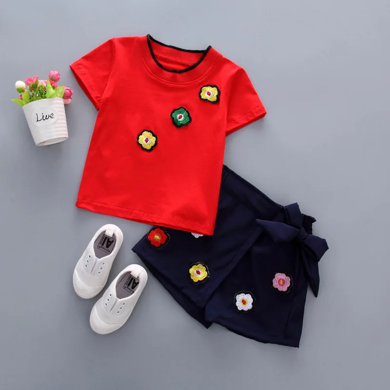 

2019 New Summer Girls Clothes Sets Shorts And T Shirts 2 Pcs 1220