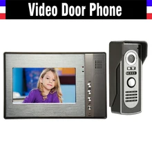 7 Inch LCD Wired Video Intercom Door Phone Kits Video Doorbell System Video Interphone Luxury Aluminum IR Night Vision Camera