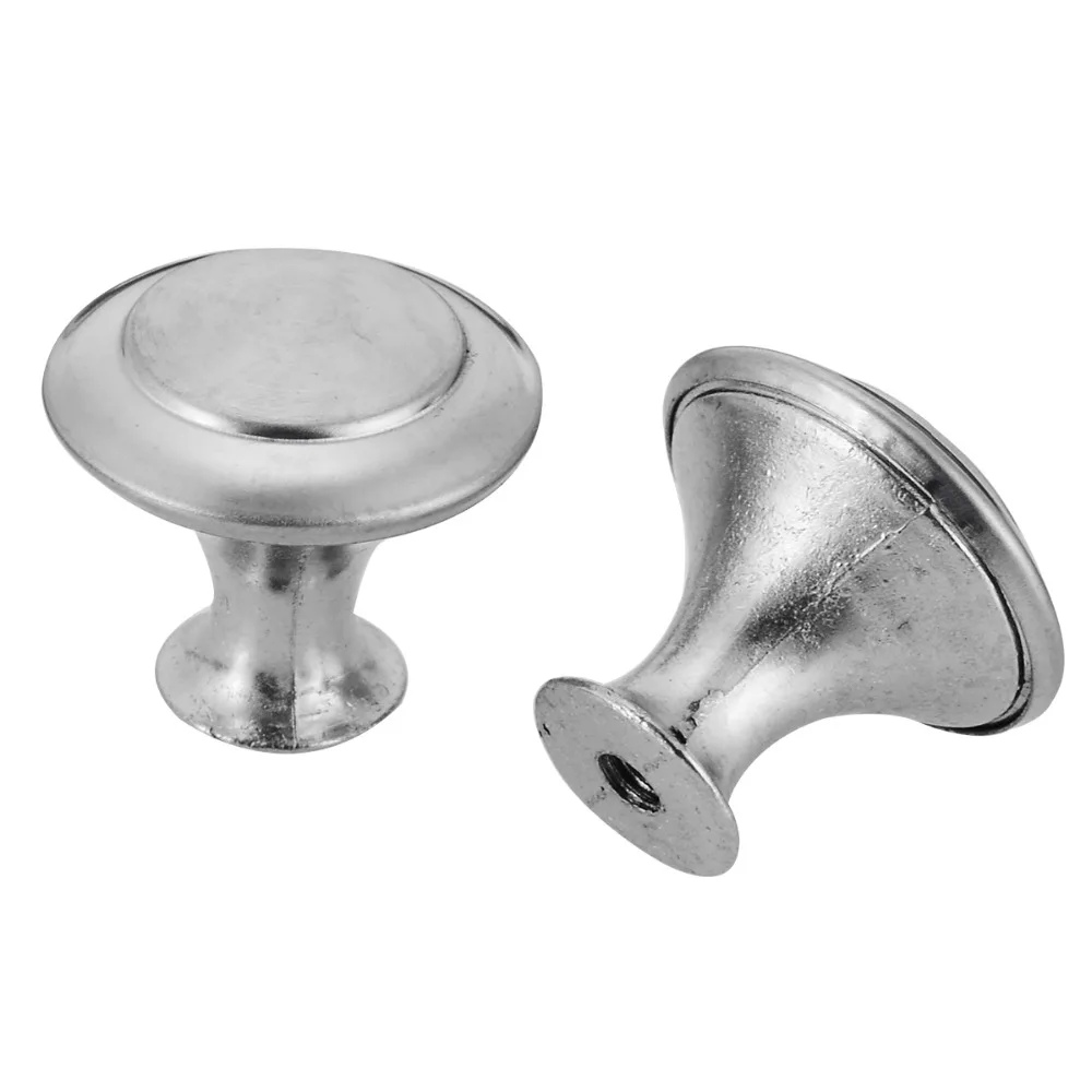 50pcs Stainless Steel Round Cabinet Knobs Metal Drawer Knobs Kitchen Cupboard Pull Handles Furniture Accessory With Screws set