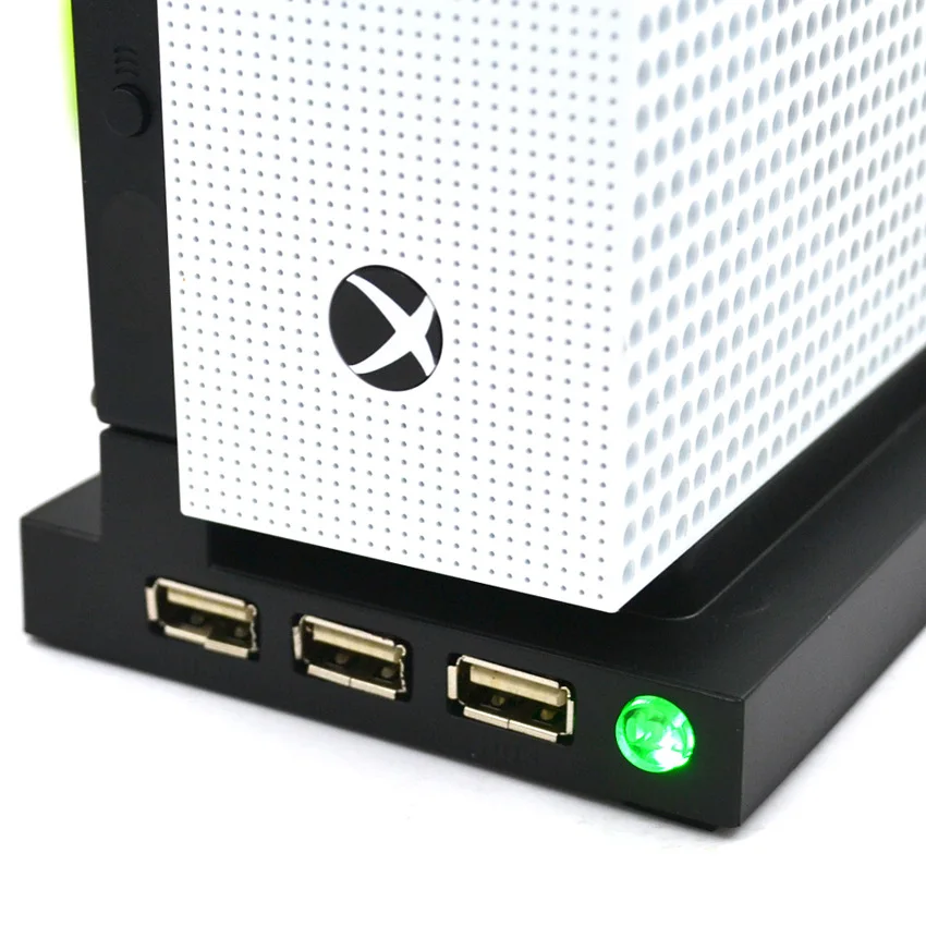  Vertical Stand with Dual Cooling Fan for Xbox one S/Slim 3 USB Ports Hub Vertial Cooling Base/Dock 