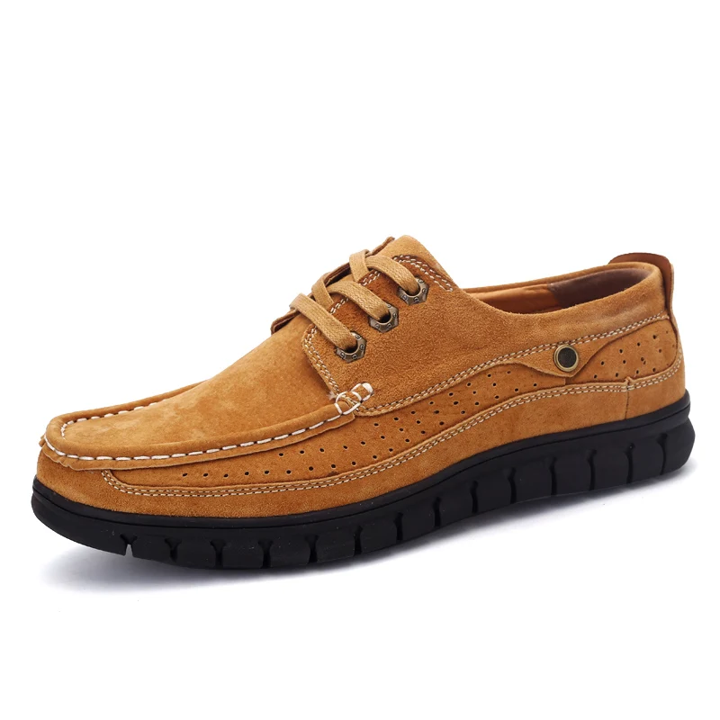 

Brand Flat Shoes Men Oxford Shoes British Fashion Suede Cow Split Leather Breathable Comfortable Business For Men Shoes