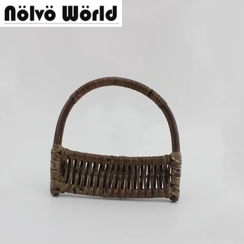 

1 pair=2 pieces,16X15.5cm Rattan Women Bag Handles,Tote Handbags Female Small Top-handle Fashion sac a main bolsa handle