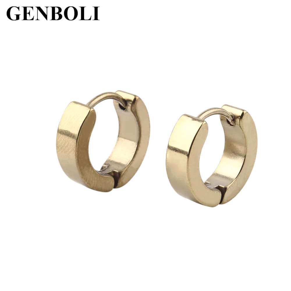

1 Pair Unique Cool Men's Stainless Steel Hoop Piercing Ear Earring Studs