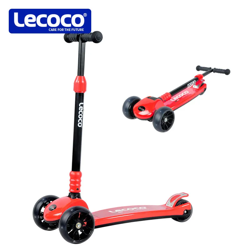 

Lecoco Children's Scooter Folding Scooter Light Flash Wheel Brake System Adjustable Height Tricycle Kick for Boys Girls Toys