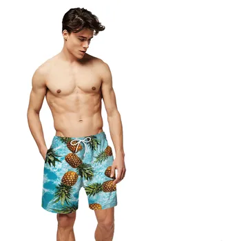 

Fruit 3D printing elastic waist men's shorts casual beach strawberry pineapple kiwi dragon fruit pattern fashion hot dry shorts