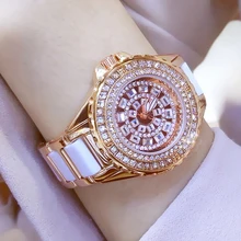 Керамическое платье женские часы reloj mujer кварцевые часы Роскошные розовое золото женские наручные часы женский браслет часы Relogio Feminino