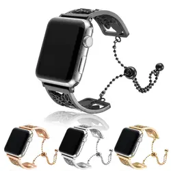 Для мм женщин часы нержавеющая сталь полосы для apple watch ремешок 42 мм 38 браслет Iwatch серии 3 2 1 наручный ремень интимные аксессуары