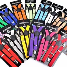 600 шт./партия, Детские подтяжки ярких цветов, регулируемые y-задние подтяжки, эластичная подвеска, детские ремни, ремень