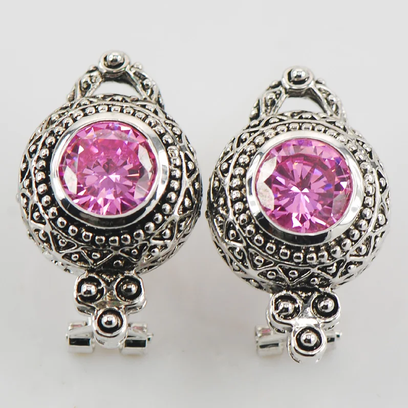 Pink zircon earrings Clearance