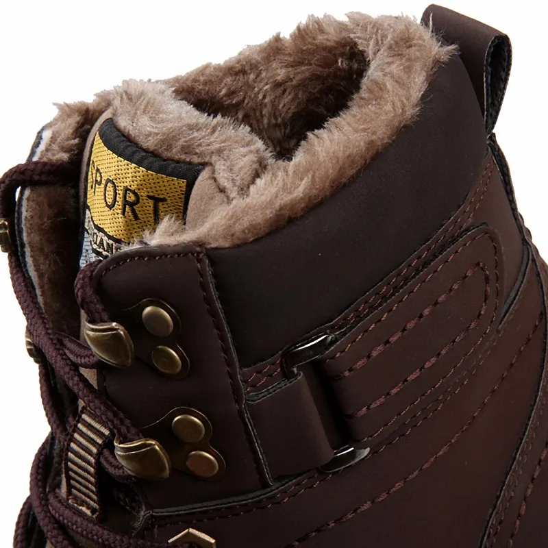 YWEEN/сезон осень-зима; мужские ботинки; Лидер продаж; Мужская однотонная обувь из искусственной кожи на шнуровке; модные ботинки в байкерском стиле; Мужская Уличная обувь