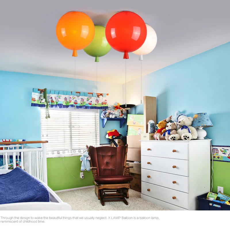multi colors childhood memories ceiling lamps colorful balloon ceiling lights pull switch lamparas for kids  (4)