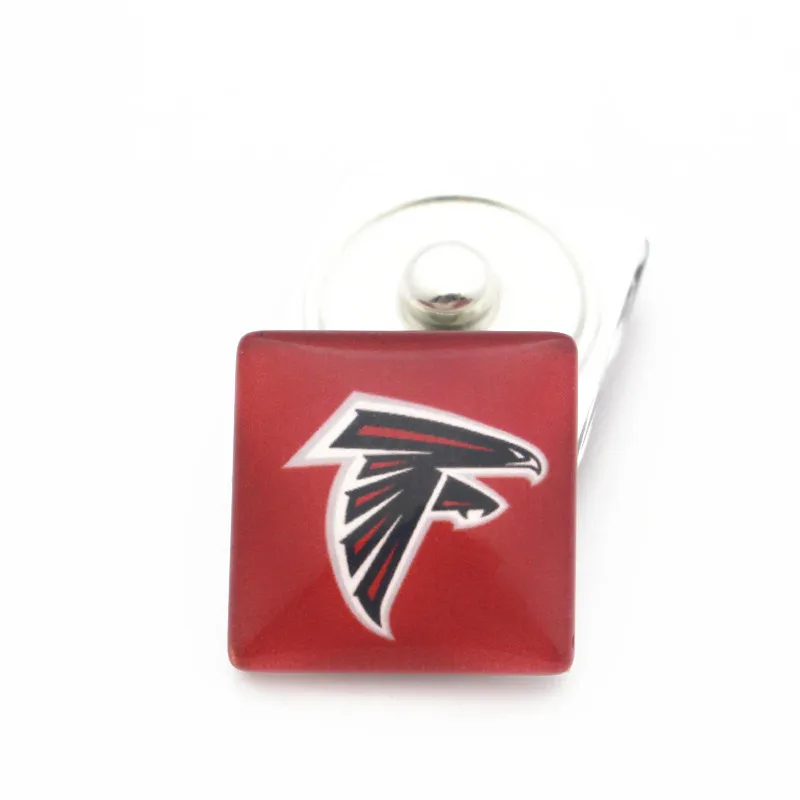 20 шт./лот 18 мм стеклянные пуговицы футбол Atlanta Falcons круглые оснастки Chams Fit DIY имбирный браслет с застежкой и браслеты ювелирные изделия