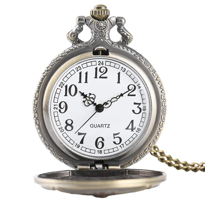 Уникальный дизайн пожаротушения карманные часы бронзовые медные кварцевые аналоговые для пожарных часы с цепочкой ожерелья лучшие часы