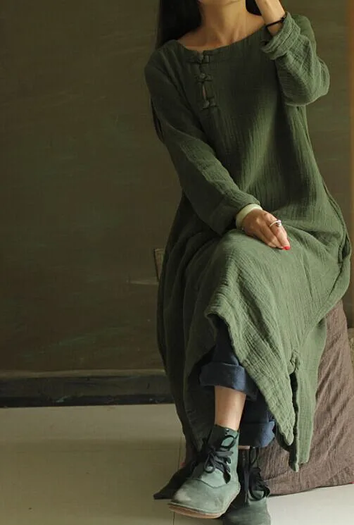 

2014 New Arrivals Women's Long Dresses Linen Dresses Ladies' One-piece Dresses Long Gown 17390
