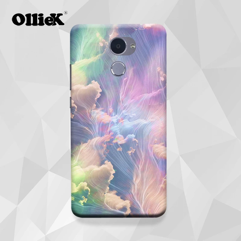 Free shipping full printing make custom design hard plastic case for Huawei Y7Prime colorful cloud painting huawei |