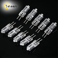 TSLEEN дешевые 10x DC 12 В 20 Вт G4 галогенные лампы теплый белый потолок настольные галогенные JC Тип светильник открытый шкаф лампа