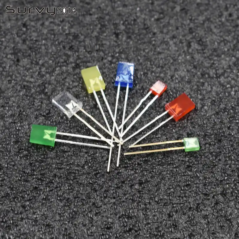 Details about  / 2x3x4mm//2x5x7mm Rectangle Clear LED Red White Blue Yellow Green Emitting Diodes