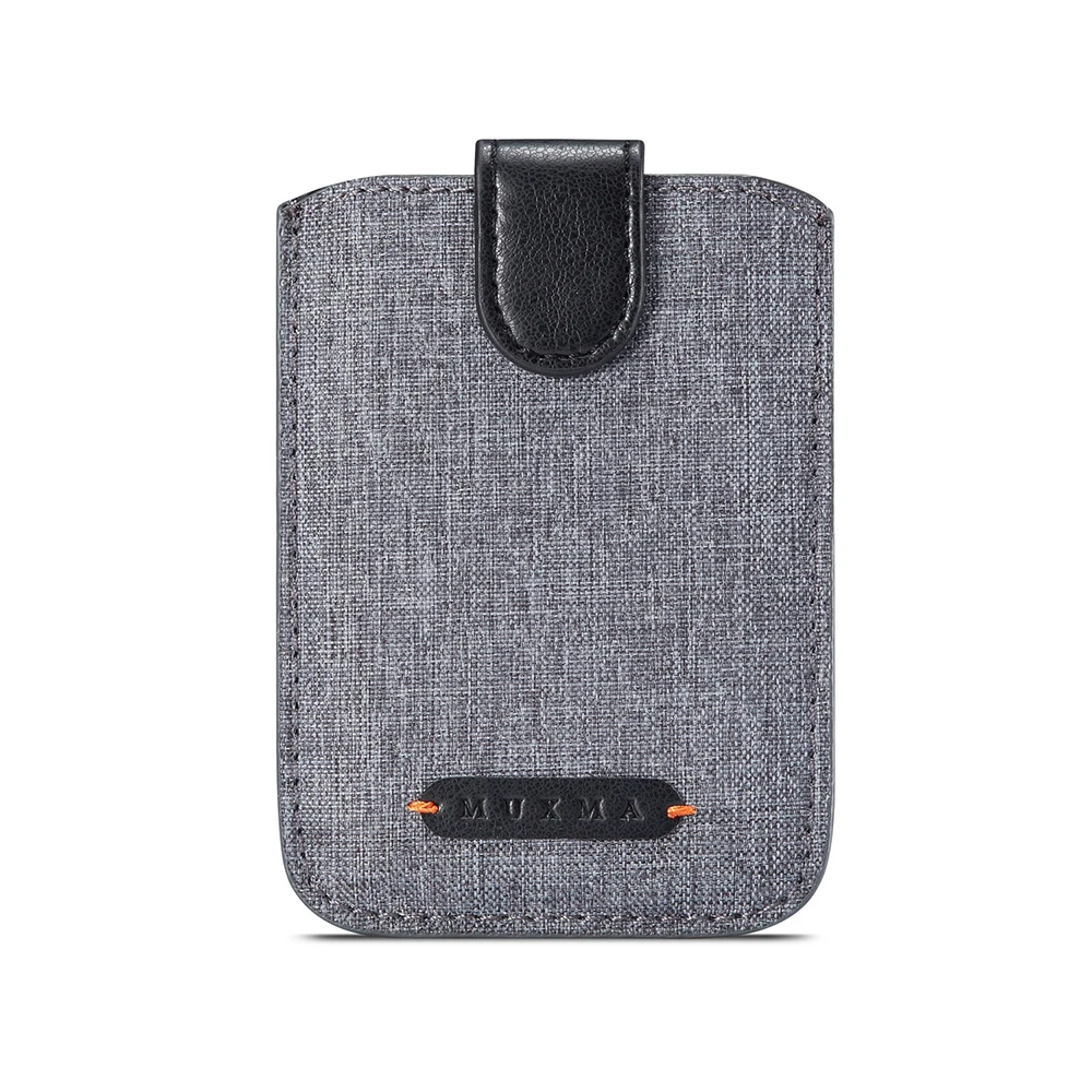 5 держатель для карт Складной Холщовый кожаный чехол-наклейка для iPhone X XR XS Max 7 8 Plus samsung A50 A70 A40 A30 A10 карман для телефона - Цвет: Черный