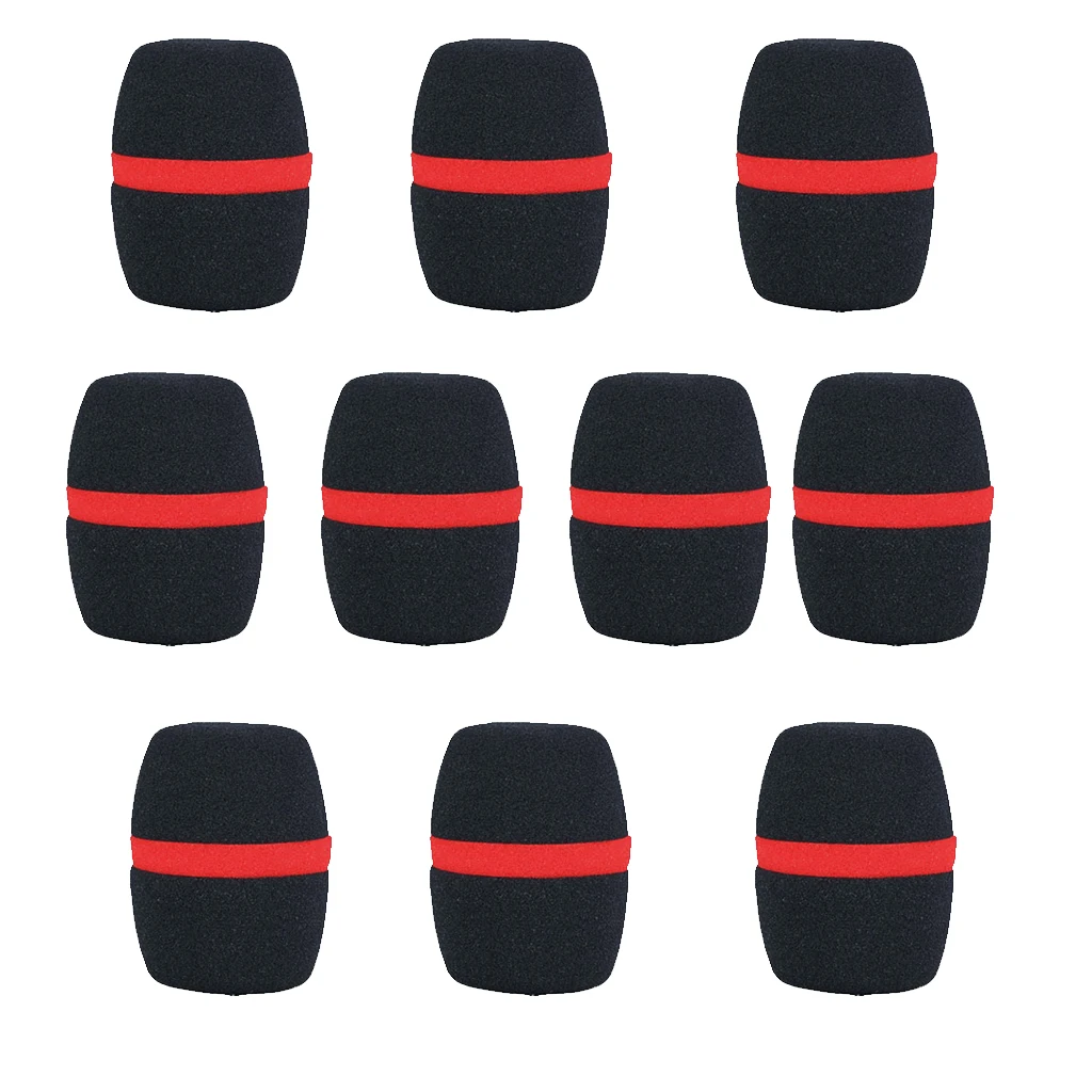10Pcs Black Handheld Stage Microphone Windscreen Sponge Mic Cover