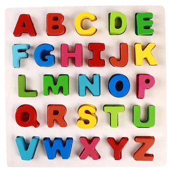 

Wooden Alphabet Toddler PuzzlesToys Kids Bright Color Letters,Girl& Boy Learning Resources Shape Puzzle Preschool Learning Toys