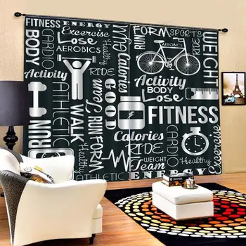 

3D Curtain Luxury Blackout Window Curtain Living Room letter curtains for bedroom Decoration curtains