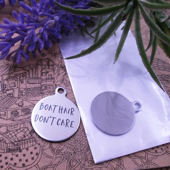 

20pcs--"Boat Hair Don't Care"stainless steel charms 5 styles for choosing DIY Charms for necklace bracelets