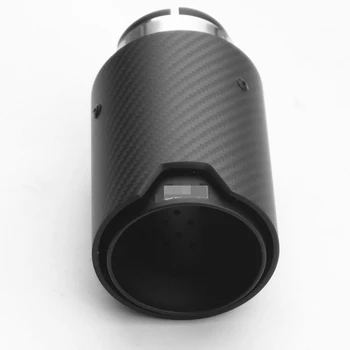 

63mm in 93mm out Car Fiber Exhaust End Tips Real Carbon All Full Matte Black Universal With Logo