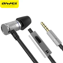 AWEI In-Ear Earphone Wired Headset fone de ouvido Bass Sound Earbuds With Mic Earpieces for Samsung iPhone Xiaomi auriculares