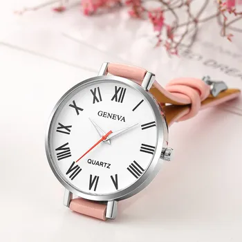 

Fashion Women Men Date Alloy Case Synthetic Leather Analog Quartz Sport Watch