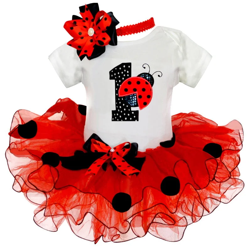 Одежда для маленьких девочек коллекция года, летние комплекты одежды для девочек Комбинезон с принтом цифр на первый день рождения+ платье, 3 предмета, одежда для девочек возрастом 1 год - Цвет: As Photo