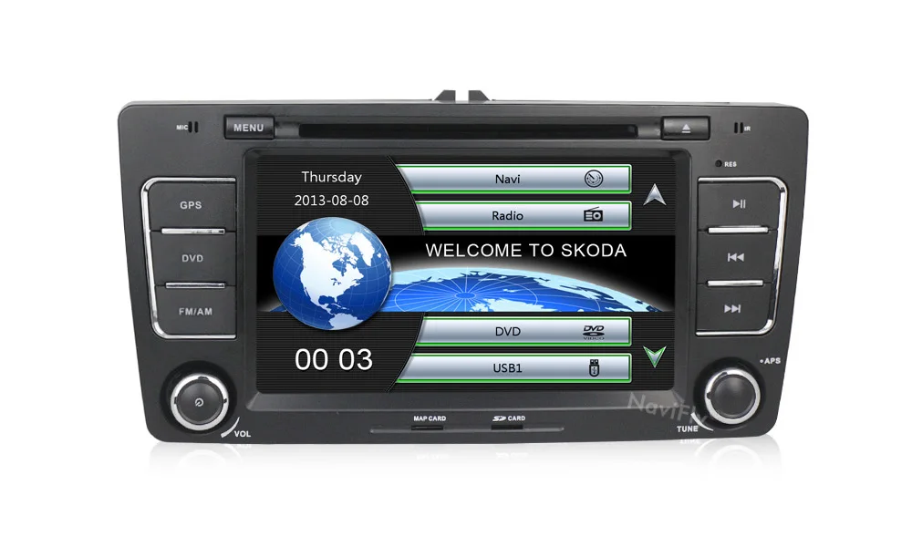 Sale NaviFly car dvd player for SKODA Octavia 2009-2013 car gps radio player support canbus USB BT SD RDS 7"Capacitive Screen 2din 7