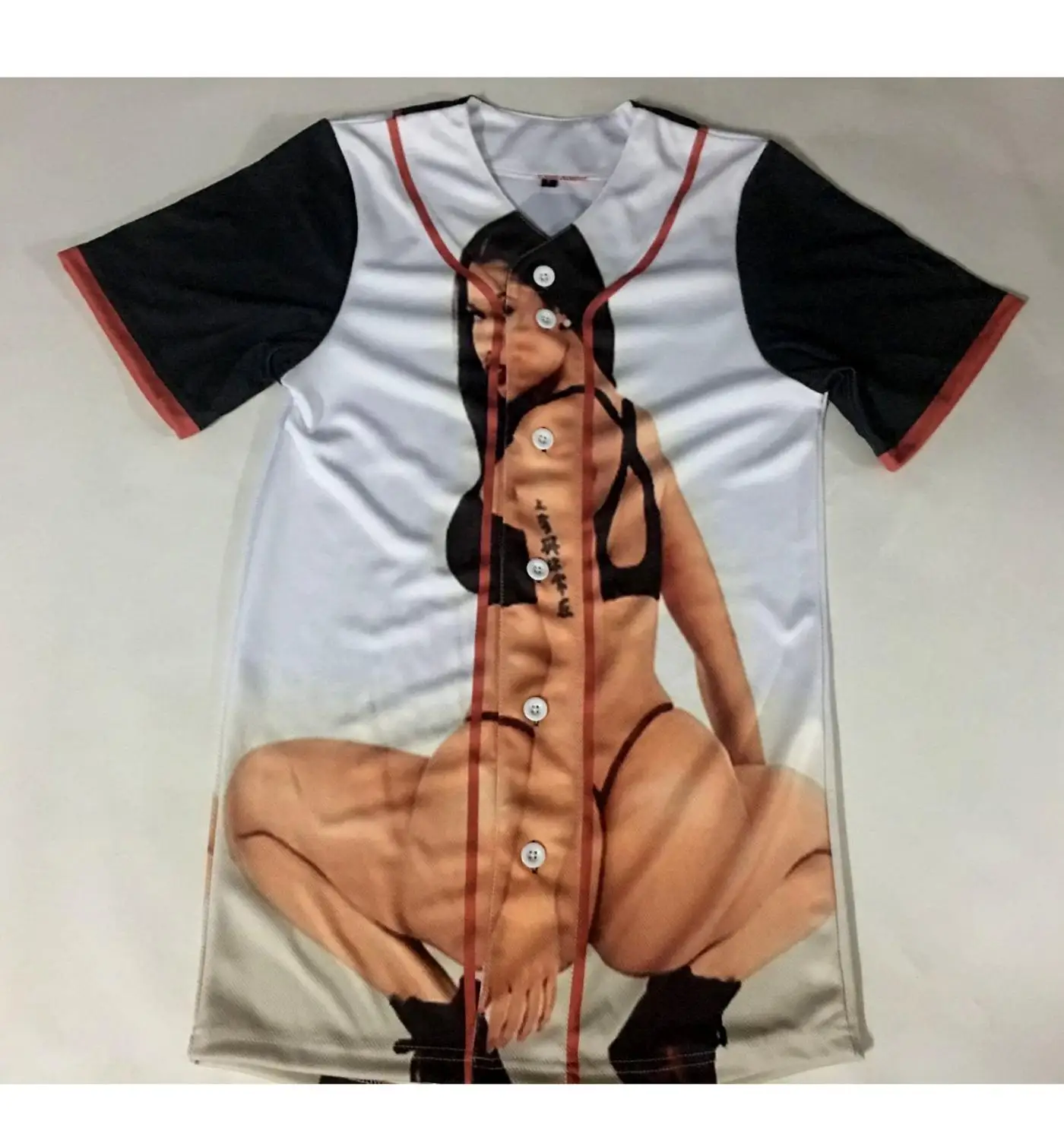 

Real US American Size Nicki Minaj Anaconda high quality 3D Sublimation Print Button up Jersey plus size 3xl 4xl 5xl 6xl
