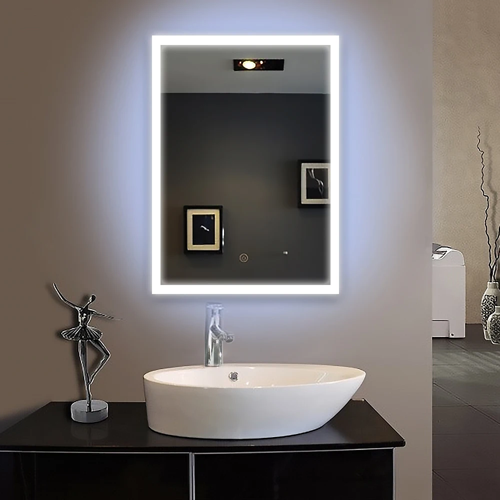 

bath mirror 70x120cmFrame led illuminated framed bath mirror bathroom mirrors wall hung mirrors IP44 E102 90-240V Fast shipping