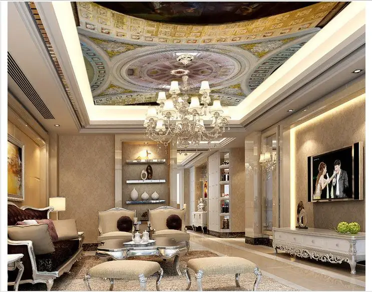 

Customized 3d wallpaper 3d ceiling wallpaper murals Dome zenith flower board ceiling molding background wall murals decoration