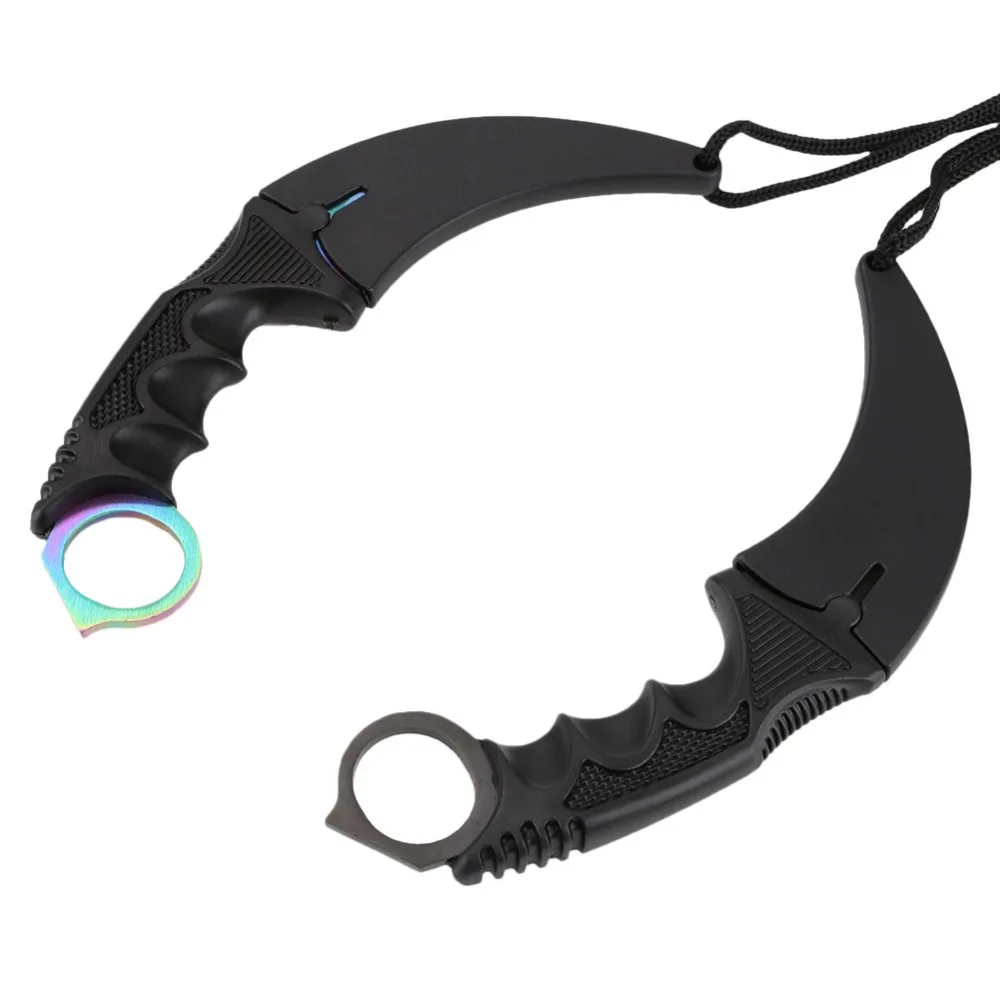 CS GO охотничий фиксированный нож Karambit тактический боевой выживания шеи коготь ножи утилита Кемпинг уличный карманный нож EDC ручной инструмент