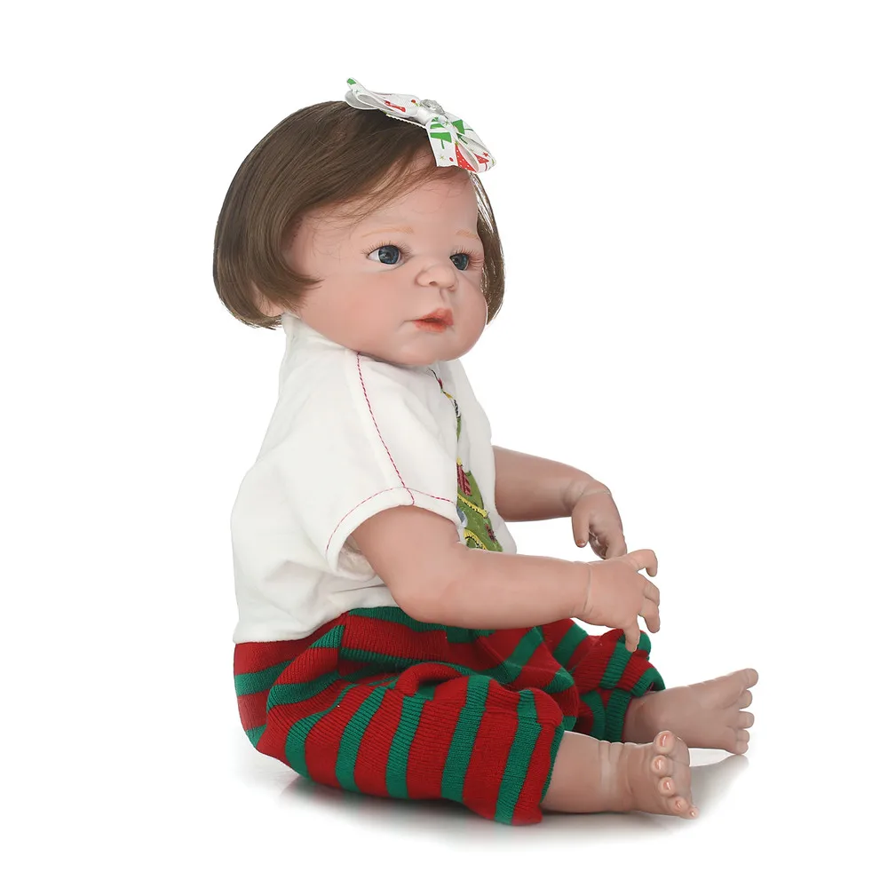 Детская кукла «реборн» 2" 57 см полное тело силиконовые reborn baby куклы волосы с корнями Рождественская кукла для детей подарок bonecas brinquedo menino