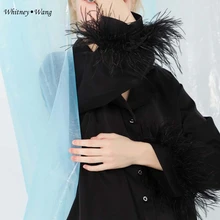 Женская блузка с перьями WHITNEY WANG модная уличная одежда для осени