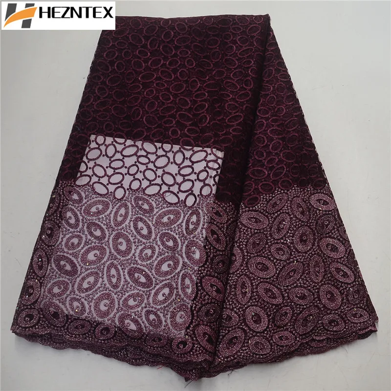 

New Style French Net Lace Fabric African Tulle Mesh Lace Fabric High Quality African Lace Fabric Wine Red Evening Dress PSA593-1