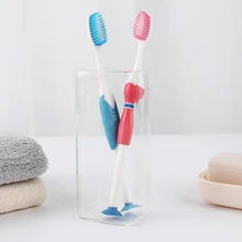 2pcs/set Tongue Scraper Teeth Brush Soft Bristle Soft Two Loaded Couple Tooth Brush Two Loaded Silicone Adult Toothbrush