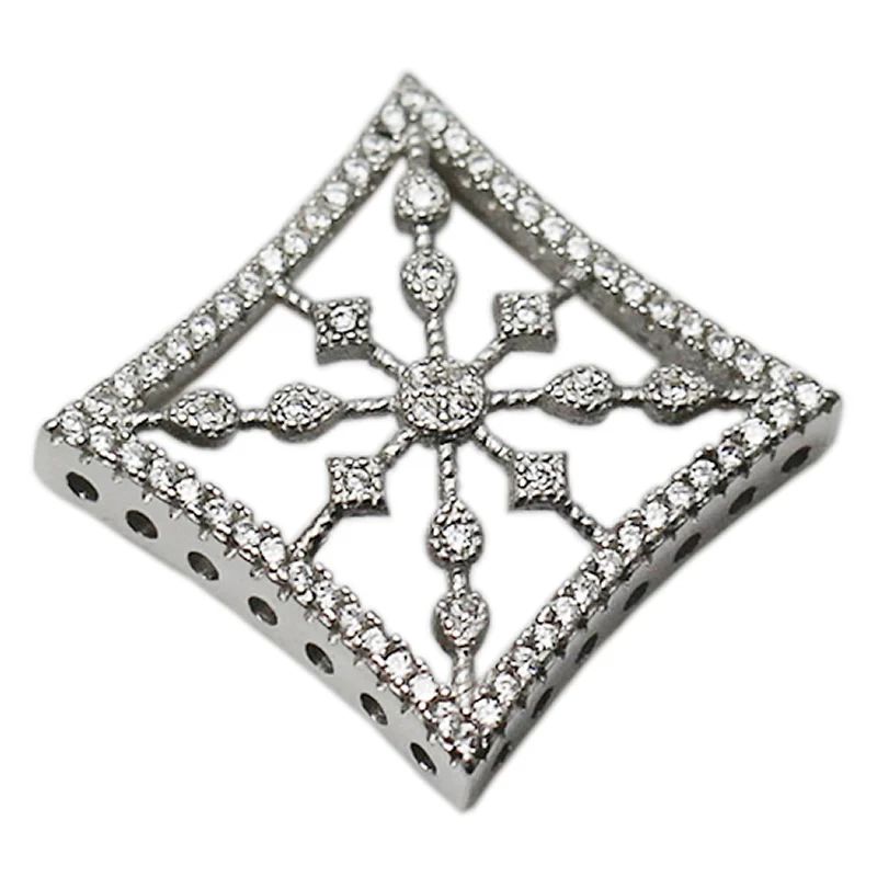 

Beadsnice 925 Sterling Silver Necklace Jewelry Findings Handmade Gift Accessories Square Clasp
