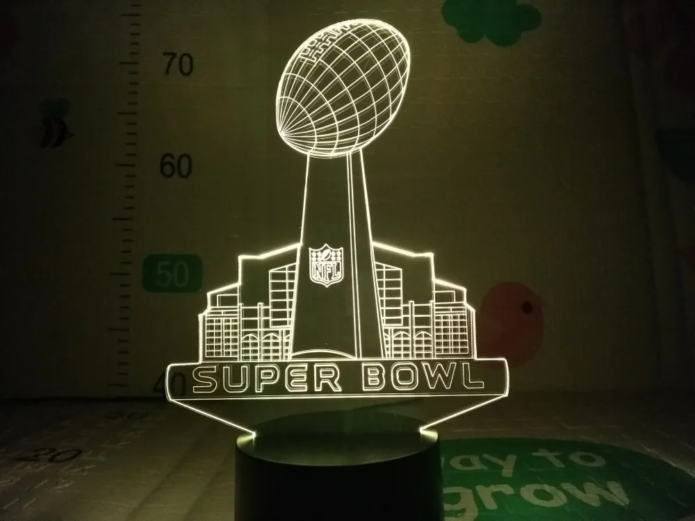 

Super Bowl Table Lamp Bedroom Decoration RGB Touch Sensor Children Kids Gadget Gift American Football Night Light LED Trophy