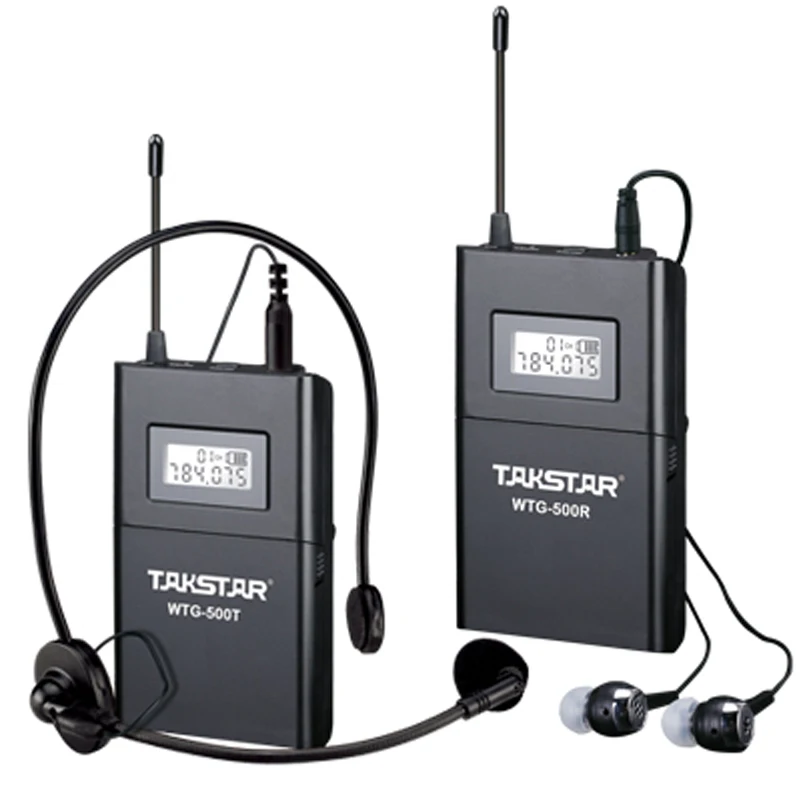 Top Quality Takstar WTG500 UHF PLL Wireless tour guide system voice device teaching earphones Transmitter +Receiver+MIC+earphone