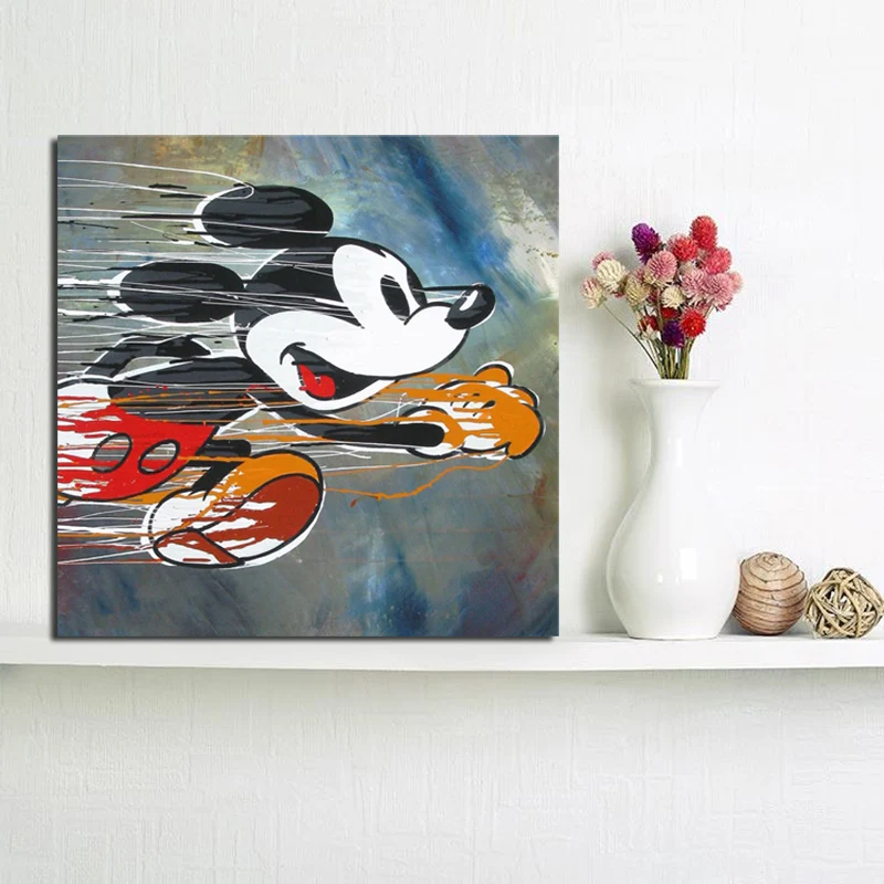 

Mickey Mouse Minimalist Abstract Watercolor Art Canvas Poster Painting Wall Picture Print Kids Home Bedroom Decoration Artwork