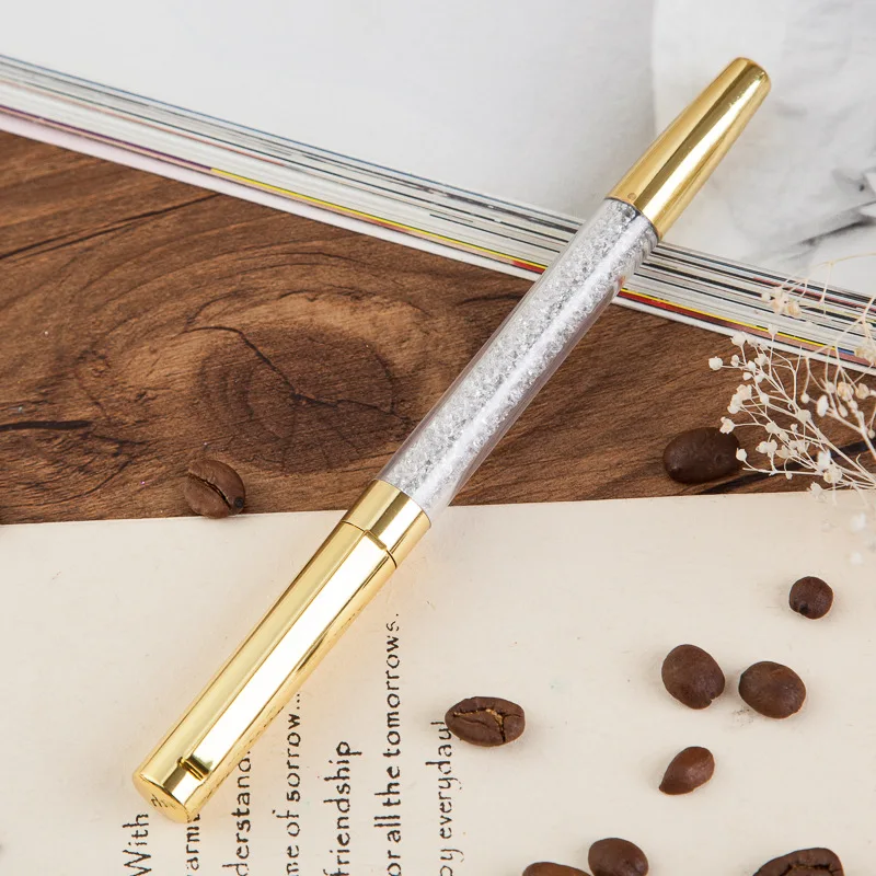 Новинка 2017 перьевая ручка с кристаллами и бриллиантами золото серебро офисный