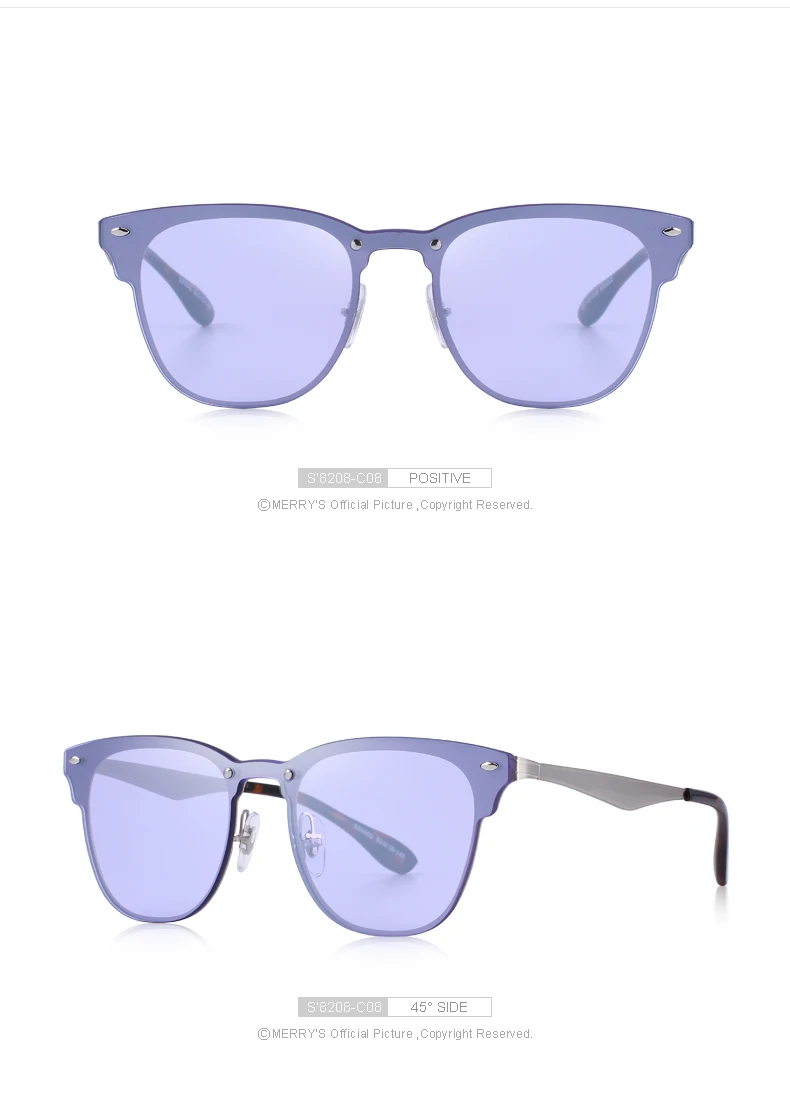 MERRYS дизайн для мужчин/для женщин классический ретро заклепки солнцезащитные очки для УФ Защита S8208