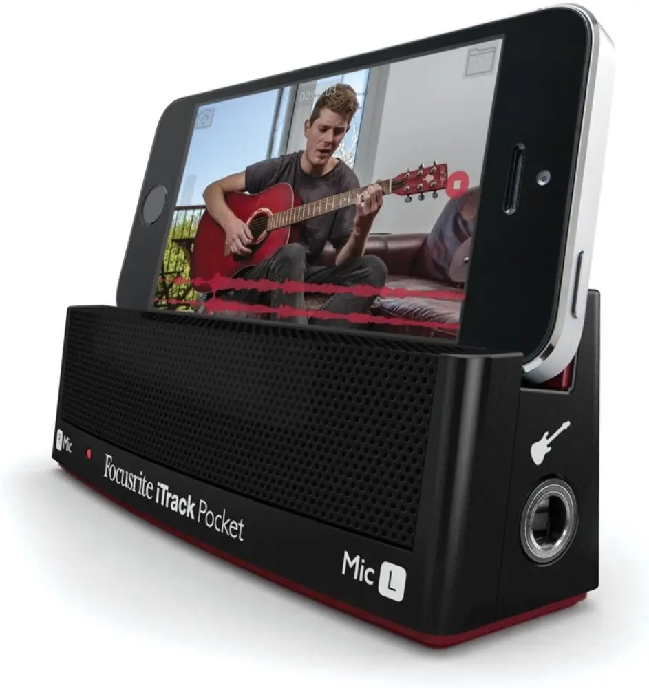 

Focusrite iTrack Pocket portable stereo microphone for YouTube performers audio interface guitar recording sound card