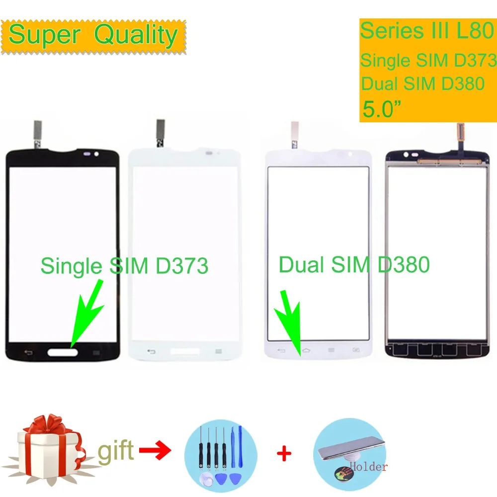 

For LG Series III L80 Single D373 L80 Dual SIM D380 Touch Screen Touch Panel Sensor Digitizer Front Glass Outer Lens Touchscreen