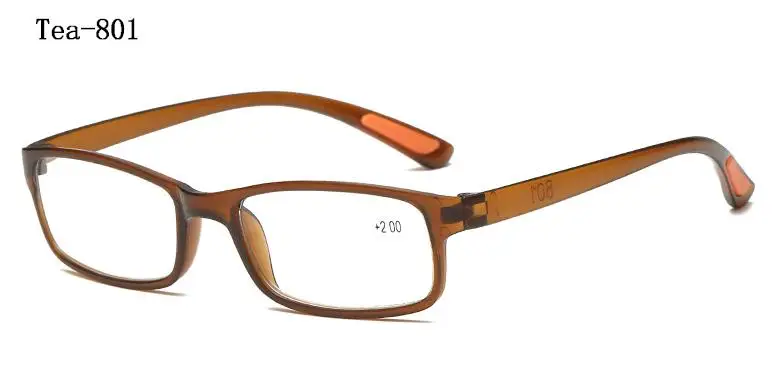Ультралегкие TR90 унисекс очки для чтения, лупа для женщин и мужчин, очки для пресбиопии, HD очки для чтения дальнозоркости, диоптрии, зрение L2 - Цвет оправы: 801