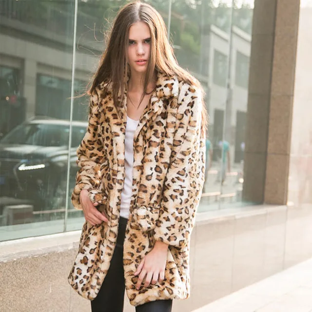 Leopard Print Coats Fall Winter 2017 2018 Chaleco Pelo New Winter Women Faux Fur Coat Thick Warm Leopard Coats And Jackets Female Parka Manteau Femme Hiver In From S Clothing