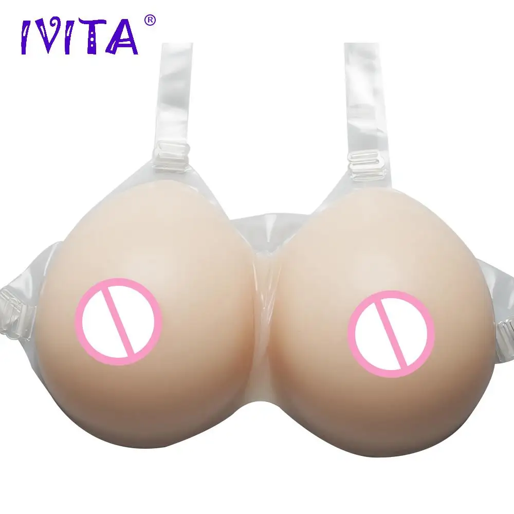

IVITA 4600g Huge Fake Boobs Silicone Breast Forms With Shoulder Straps For Crossdresser Transgender Enhancer Mastectomy Breast